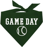 Game Day Dog Bandana | 100% Cotton Adjustable Triangle | Made in USA | Baseball| Sports | Biggest Fan | Game Day | Dark Green, One Size (1054)
