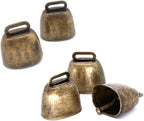5 Pack Grazing Copper Bells, Metal Cow Bells for Dogs, Animal Copper Loud Bronze Bell, Small Brass Bell, for Cow Horse Sheep Cats Small Pets Anti-Theft Accessories (Bronze), 1, Brass Bronze Iron,