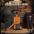 Halloween Cat Tree 39.4 Inch Cat Tower for Indoor Cats with Cat Condo, Sisal Scratching Posts, Hanging Toys - Orange & Black Multi-Level Cat Furniture with Anti-Tip Safety Design
