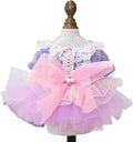 Fashion Sweet Puppy Dog Blingbling Princess Skirt Pet Dog Lace Cake Camisole Tutu Dress K-Purple M