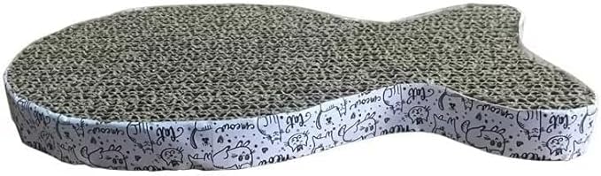 Cat Scratching Board Cat Premium Scratch Textures Cardboard Anti-Scratch Stress Relieve Indeformable Fish Board Self-Adhesive, Scratching Pads (28×15×2.5 cm)