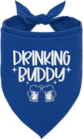 Drinking Buddy Dog Bandana, Funny Cute Dog Bandana, Pet Dog Triangle Scarf, Blue Dog Bandana, Dog Bandana for Small Medium Large Dogs, Gift for Dog Lover (A29)