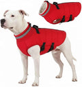 Mklhgty Large Dog Coat with Harness Built-in, Waterproof Reflective Fleece Lined - Warm Windproof Winter Jacket with Back Zipper, Cold Weather Snow Dog Coats - Red - XL