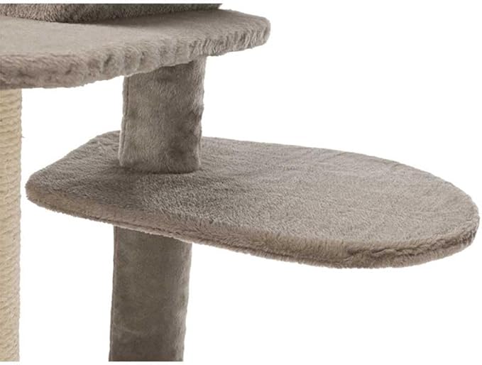 TRIXIE Fabiola 55-in Cat Tower, Jute Scratching Posts, Cat Tree with Plush-Covered Condo, Hammocks, and Platforms, Gray