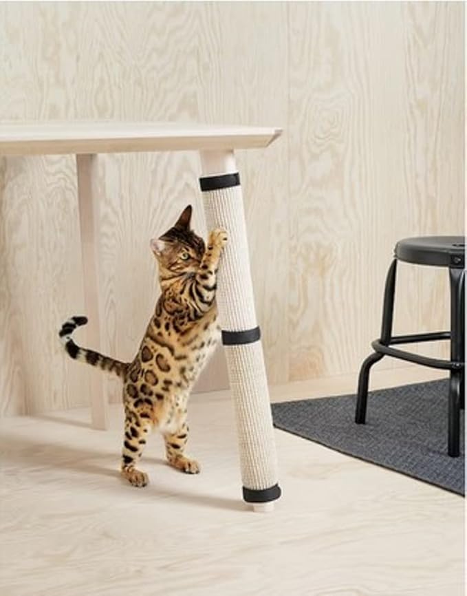 IKEA 303.777.94 LURVIG Cat Scratching Mat, Natural, Quickly Transforms a Common Table Leg Into a Scratch Mat Where Your Cat Can Stretch and Sharpen Their Claws, Dimensions 24 3/4"L x 9 7/8"W