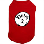 Dog Shirts for Pet Clothes Soft Breathable Puppy Shirts Pop Culture Thing 1 to Thing 9 Printed Pet T-Shirt (RED-2, X-Large)