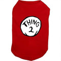 Dog Shirts for Pet Clothes Soft Breathable Puppy Shirts Pop Culture Thing 1 to Thing 9 Printed Pet T-Shirt (RED-2, Small)