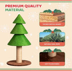 VINGLI 31.5in Christmas Tree Cat Scratcher, Grass Green Cat Scratching Post for Indoor Cats, Large Sisal Cat Scratching Tree Tower with Soft Fleece Base, Stable Cat Tree for Kittens & Adult Cats