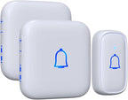 Wireless Doorbell IP66 Waterproof 1000 Feet with 66 Chimes 115dB 7 volume levels Mute Mode with LED Flash Doorbell Ringer Wireless for Kids Room Teachers Classroom Home Office & Hearing-Impaired