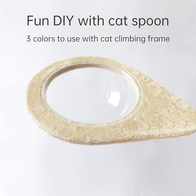 Transparent Cat Spoon Hammock for DIY Cat Tree Cat Tower Cat Apartment Sisal Scratching Post with Jumping Platform and Cat Ring DIY Cat Furniture Activity Center Kitten Playhouse (Beige)