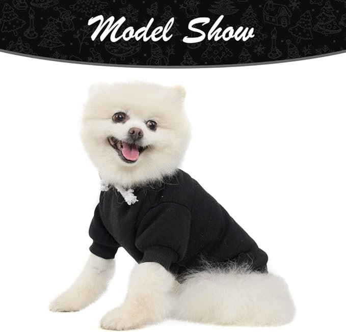 KOOLTAIL Dog Hoodie for Small Medium Large Dogs, Soft and Warm Pet Sweater with Leash Hole and Pocket Boy Girl, Puppy Fall Winter Jacket Clothes, French Pitbull Cold Weather Coat Sweatshirt, Black M