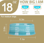 Sweejar Gradient Dog Bowl, Ceramic Dog Food Dish for Medium Dogs and Cat, Porcelain Pet Bowl for Food and Water 18 oz (Gradient Navy)