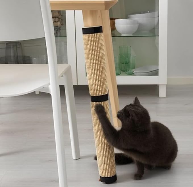 IKEA 303.777.94 LURVIG Cat Scratching Mat, Natural, Quickly Transforms a Common Table Leg Into a Scratch Mat Where Your Cat Can Stretch and Sharpen Their Claws, Dimensions 24 3/4"L x 9 7/8"W