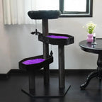 Happy & Polly Gothic Cat Tree with Coffin Bed - 40.9" Black Cat Tower with Soft Mats (Purple)