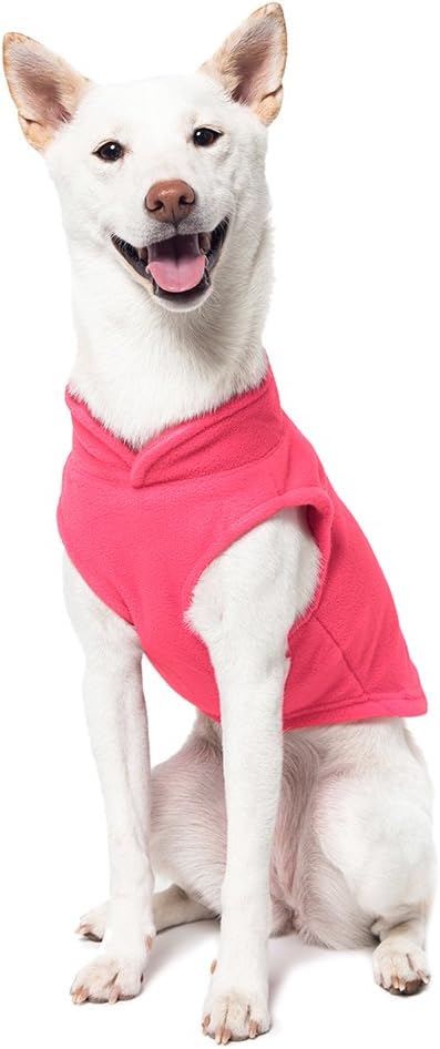 Gooby Fleece Vest Dog Sweater - Pink, X-Small - Warm Pullover Fleece Dog Jacket with O-Ring Leash - Winter Small Dog Sweater Coat - Cold Weather Dog Clothes for Small Dogs Boy or Girl (Pack of 2)
