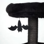 Happy & Polly Gothic Cat Tree with Coffin Bed - 40.9" Black Cat Tower with Soft Mats (Purple)