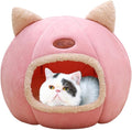 Cat Beds for Indoor Cats, Cozy Cat Cave Bed Dog House Cats Tent with Removable Cushion Pillow, Soft Warm Pet House Puppy Bed, Cute Pet Nest for Kitten Small Dog (Pink, L-14.2x14.2x14.2 Inches)