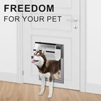 Rescumascer Aluminum Large Dog Door for Exterior Door, Doggy Door with Two Sliding Panels, Dog Door for Large Dogs up to 80 Lbs