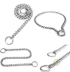 Dog Choke Collar Dogs Chain Choker Link Training Collar Pet Metal Slip Puppy Heavy Duty Martingale Collars for XS Small Medium Large Big XL Breed Dogs (Silver, L)
