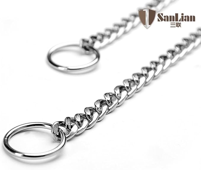 Dog Choke Collars for Medium Dogs, Dog Chain Collars Slip P Chain Choker Metal Link Training Heavy Duty Martingale Dog Collar for XS Small Medium Large Big XL Breed Dogs, S