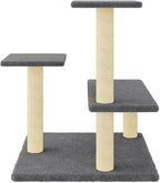 vidaXL Cat Tree Dark Grey Engineered Wood, Plush, Sisal Medium Cat Tree