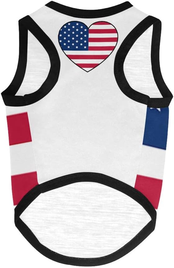 4th of July Vest for Dog American Flag Clothes Small Large Dog Apparel Pet Supplies Shirts (Small, DLR02)