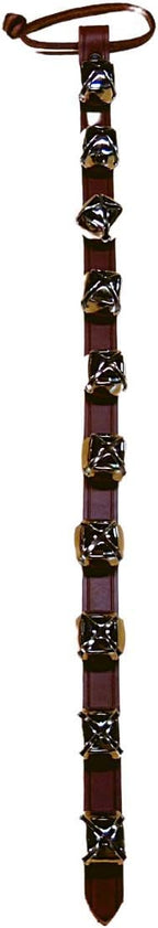 Warner Arctic Sleigh Bells Decorative Leather Strap Door Bells (28" w/ 10 Bells, Brown Leather w/Silver Bells)