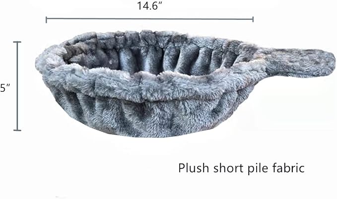 SHENGOCASE 2-Pack 14.6" Large Grey Cat Tree Tower Replacement Basket Lounger Hammock Bed, 5pcs Hanging Pom-pom Toys with Elastic Strings, Cat Tree Accessories Hammock Attachment