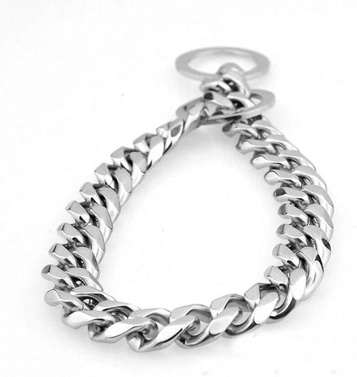 15mm Strong Silver Gold Stainless Steel Slip Dog Collar Metal Dogs Training Choke Chain Collars for Large Dogs Pitbull Bulldog Silver 26inch