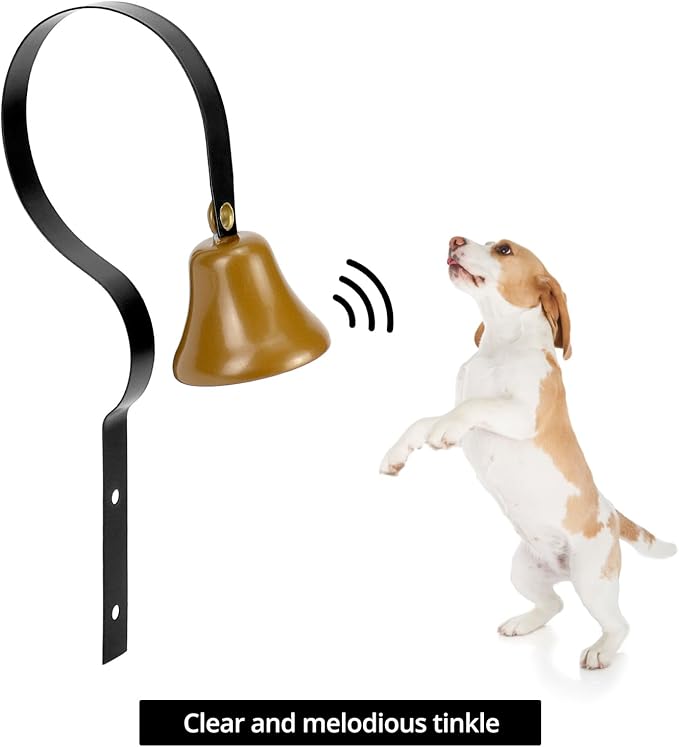 QWORK Shopkeepers Bell, 2 Pack Wall Mounted Clear Melodious Doorbell, 1.6" Diameter, Metal Doorbell Dog Training Bell, Customer Coming Doorbell, Anti Theft Doorbell for Service Alert, Pet Training