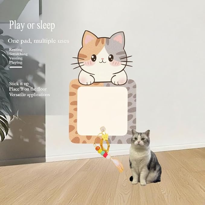 Wall Mounted Cat Scratching Pad with Back Adhesive Self Adhesive Cat Scratcher Board for Wall Door Sofa Floor Extra Large Durable Cat Scratcher Mat Indoor Cats for Cat Lovers