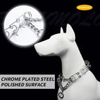 Chrome Plated Prong Dog Collar,no Pull Dog Prong Collar with Spikes,Choke Collar for Dogs Pinch Training Collar (3.5 * 24in)