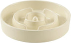 Ceramic 3.2 Cup Slow Feeder Dog Bowl for Large Dog, 9.5inch Puzzle Food Dish, Anti-Gulping, Stop Bloat, Preventing Choking (Single Bowl-Light Yellow)