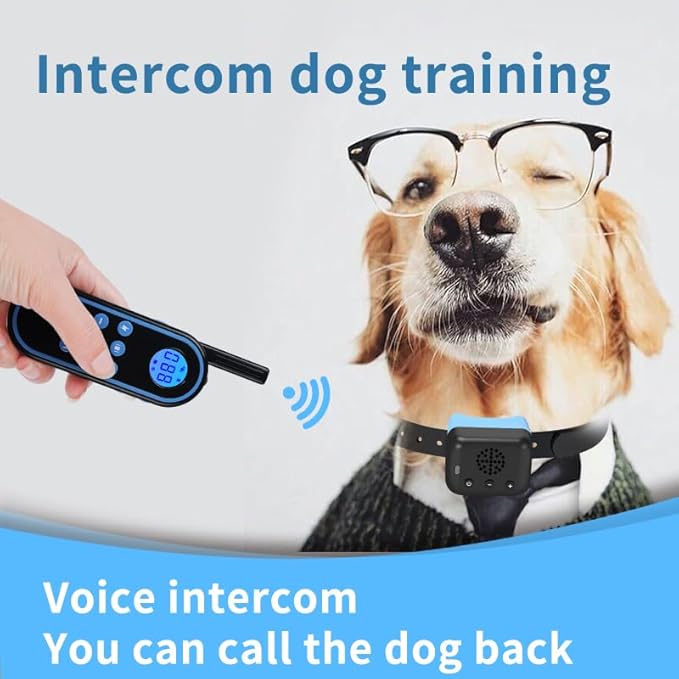 Voice intercom Dog Training Colla Shock Collar for Dogs Rechargeable -3300FT Dog Training Collar with Remote for Small, Medium & Large Dogs Voice intercom Dog Training Collar（1for1）