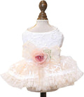 Fashion Sweet Puppy Dog Blingbling Princess Skirt Pet Dog Lace Cake Camisole Tutu Dress G-White-1 XS