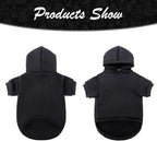 KOOLTAIL Dog Hoodie for Large Medium Small Dogs, Soft and Warm Pet Sweater with Leash Hole and Pocket Boy Girl, Puppy Fall Winter Jacket Clothes, French Pitbull Cold Weather Coat Sweatshirt, Black L