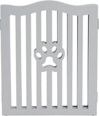 Pet Gate, Wooden Free Standing Dog Gate for Small Dogs and Cats. Great Folding Fence for Doorways, Halls, Stairs. Grey