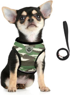 FEimaX Dog Harness and Leash Set for Walking, Soft Mesh Adjustable Easy Control Lightweight Cat Vest Harnesses with Reflective Strips, Escape Proof Small Dogs Cats Vests