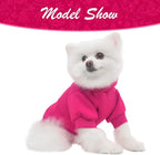 KOOLTAIL Dog Hoodie for Large Medium Small Dogs,Soft&Warm Pet Sweater with Leash Hole and Pocket Boy Girl,Puppy Fall Winter Jacket Clothes,French Pitbull Cold Weather Coat Sweatshirt,Deep Pink SM