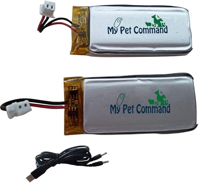 My Pet Command Replacement Rechargeable Lithium Batteries and Dual USB Charging Cable for Dog Training and Fence Collars Using remotes Starting with DT and DF Model Numbers