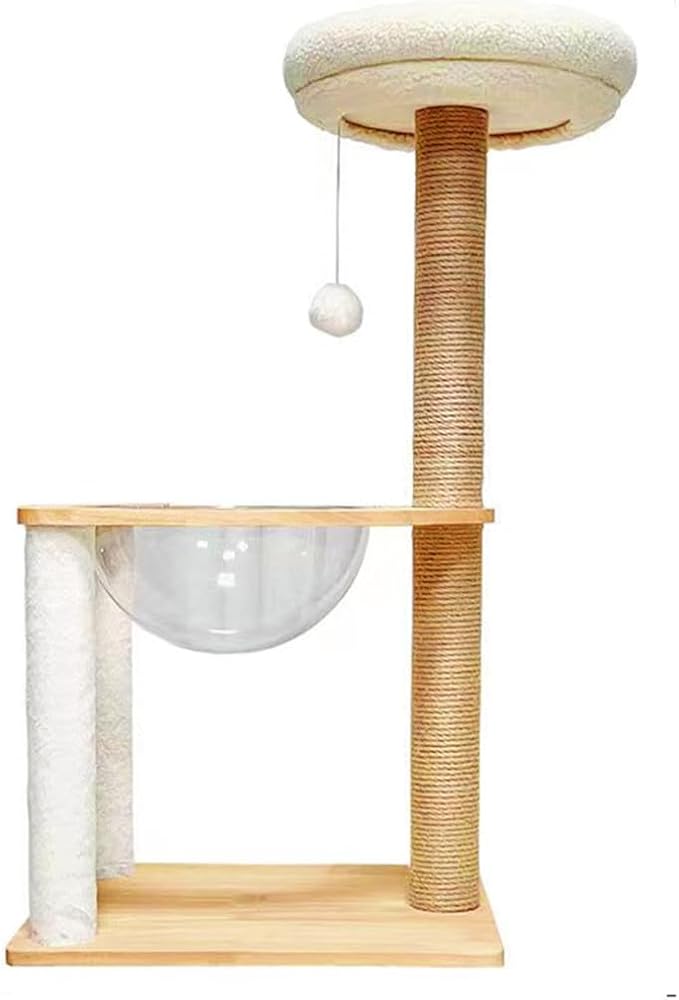 SHENGOCASE Cat Tree Tower Accessories Replacement Parts Round Top Cushion Bed Cover for Cat Perch with Elastic Band (15.7", Beige)