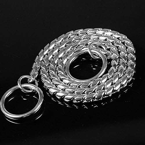 Dog P Snake Chain Chrome Plated Metal Dog Training Choke/Collar-Fully Guaranteed Against Rust Tarnish or Breakage-Recommended for Professional Training (Sliver, 4mm * 20")