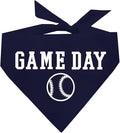 Game Day Dog Bandana | 100% Cotton Adjustable Triangle | Made in USA | Baseball| Sports | Biggest Fan | Game Day | Navy, One Size (1054)
