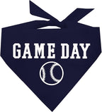 Game Day Dog Bandana | 100% Cotton Adjustable Triangle | Made in USA | Baseball| Sports | Biggest Fan | Game Day | Navy, X-Small (1054)