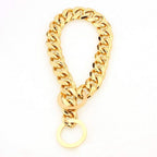 15mm Strong Silver Gold Stainless Steel Slip Dog Collar Metal Training Choke Chain for Large Dogs 30inch