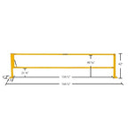12' Dock Door Gate, OSHA-Compliant Safety Barrier, Loading Bay Fall Hazard Protection, Openings Up to 145" W, Counterbalanced, Indoor Use, Guardian