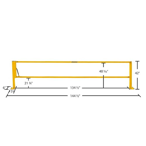 12' Dock Door Gate, OSHA-Compliant Safety Barrier, Loading Bay Fall Hazard Protection, Openings Up to 145" W, Counterbalanced, Indoor Use, Guardian