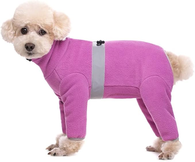 Polar Fleece Dog Pajamas Bodysuit - Small to Medium Dogs, Winter Jacket & Sweater for Small Dogs, Four-Legged Warm Clothes