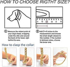 Strong 18K Gold Plated Dog Chain Collar Stainless Steel Width 10mm,12mm,15mm,18mm Cuban Link Choke Collar for Dog's Training,Daily Use (10mm,14'')