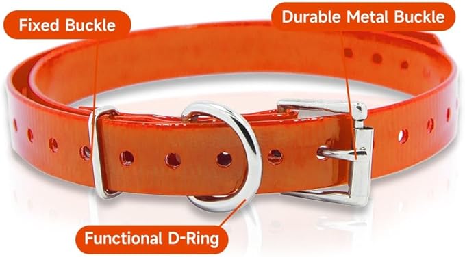 Universal 27 ½” X ¾” Replacement Band Strap for Dog Training Collar - Adjustable Waterproof TPU for E-Collar, Static/Vibration Shock Trainer, Fits Most Bark Control Devices - Bonus 2-Pack!